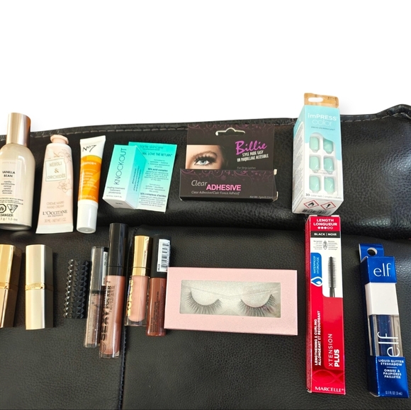 Large Beauty Lot Buxom L'Oreal KVD No7 Nyx Nails Lipstick Marcelle KVD Lashes - Picture 3 of 14
